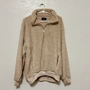 Vici Beige Sherpa Zip-Up